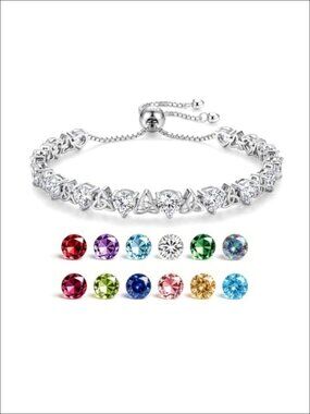 925 Sterling Silver Tennis Bracelet, 8CT Simulated Diamond, Celtic Knot Design,